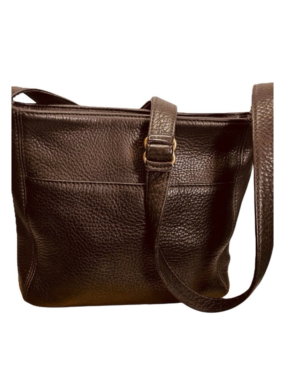 Vintage Coach Sonoma Pocket Zip Shoulder Bag 4924 Pebbled Chocolate Leather